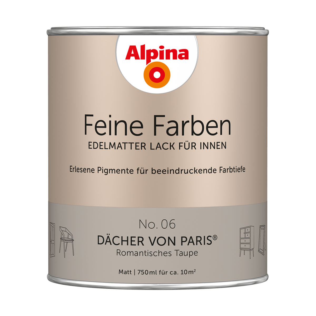 Alpina  Buntlack Feine Farben Lack No 06 Dächer von Paris edelmatt 750ml