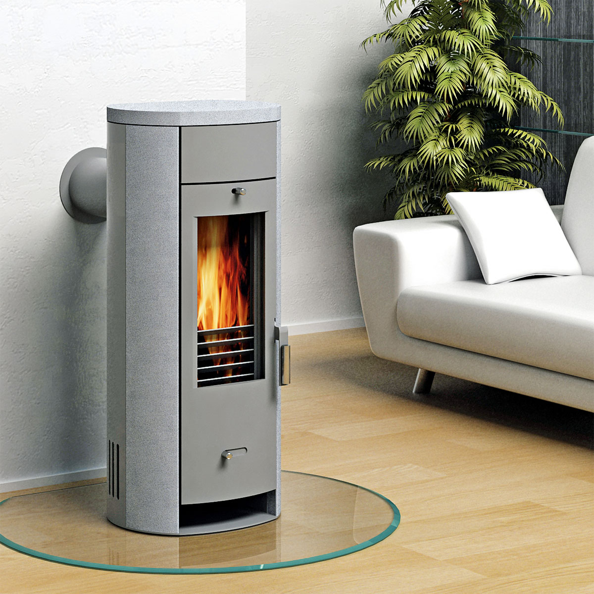 Kaminofen Alaska 2.0 5,5kWGranit, Anschl. hinten 120mm Bild 3
