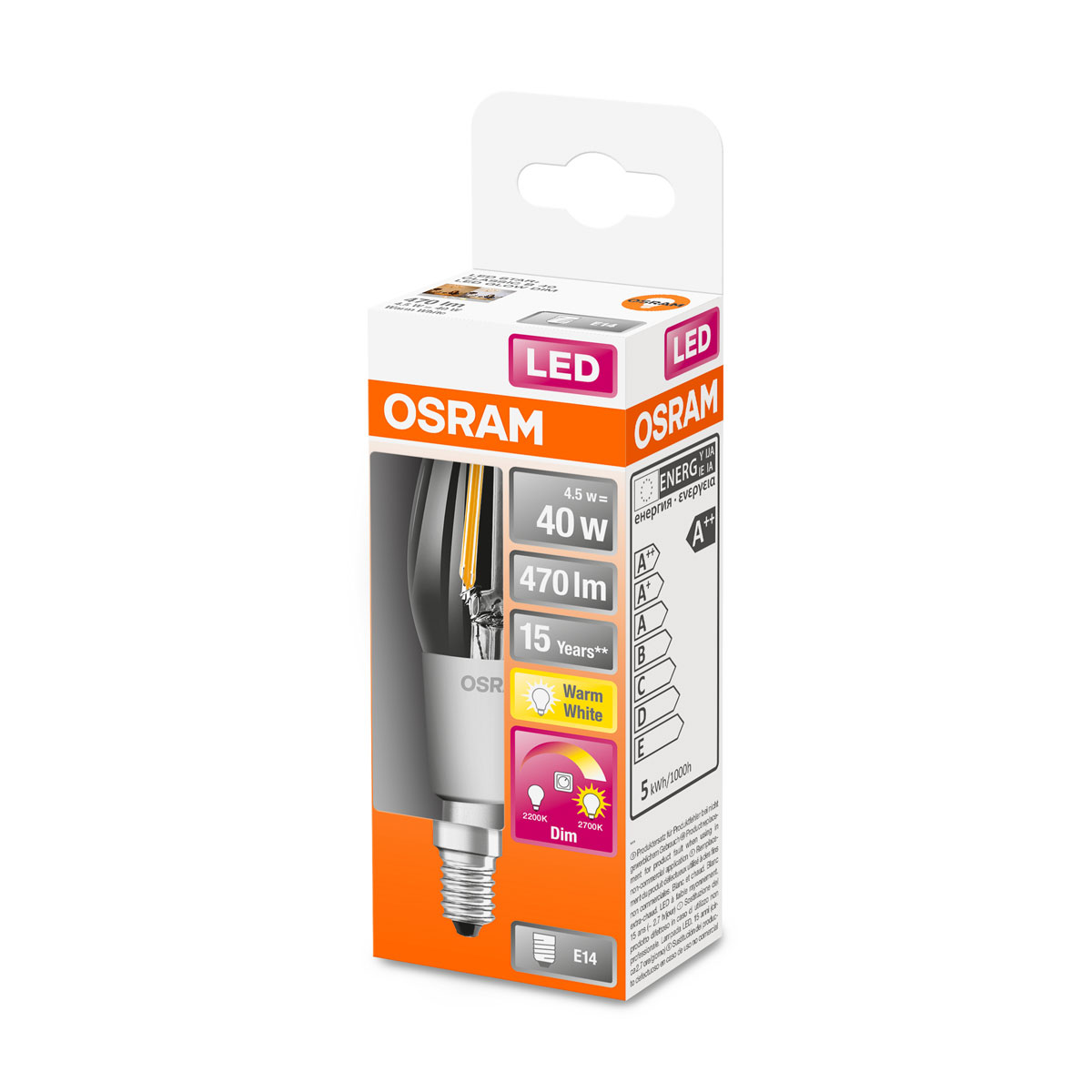 Osram LED-Leuchtmittel E14 warmweiÃŸ 40W dimmbar Bild 2