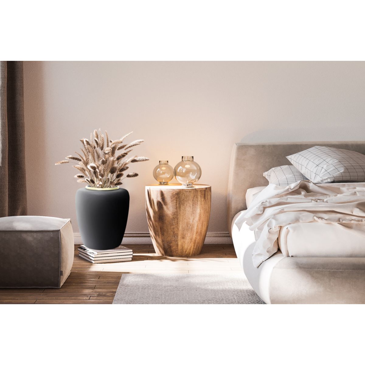 Vase Art Deco 2025 schwarz rosegold Bild 4