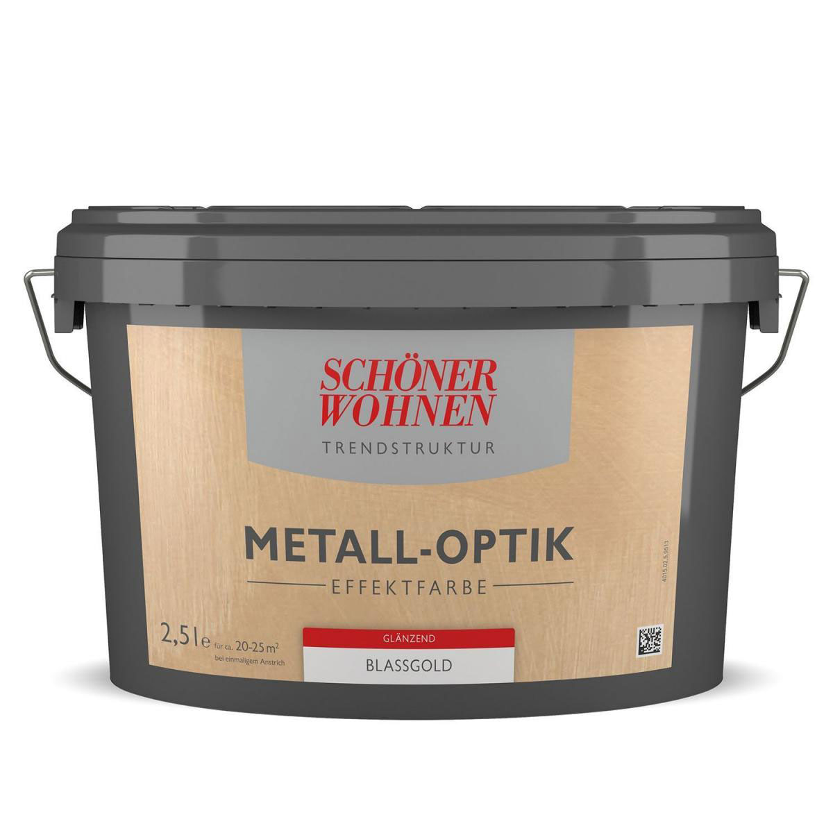 Schöner Wohnen Farbe Metall-Optik Effektfarbe Blassgold Glänzend 2,5 L