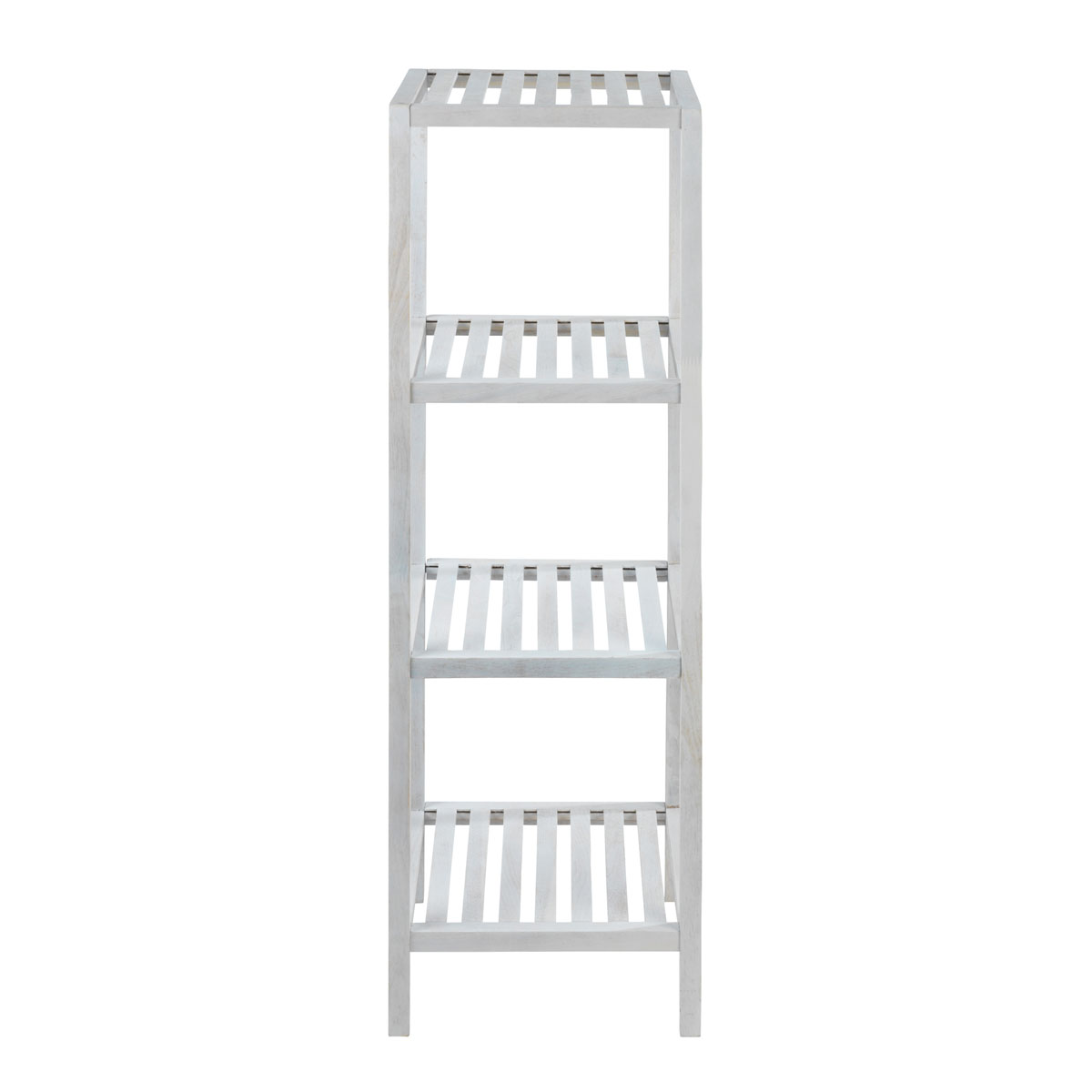 Wenko  Regal Norway mit 4 Böden Natur Weiß massives Walnussholz Bild 6