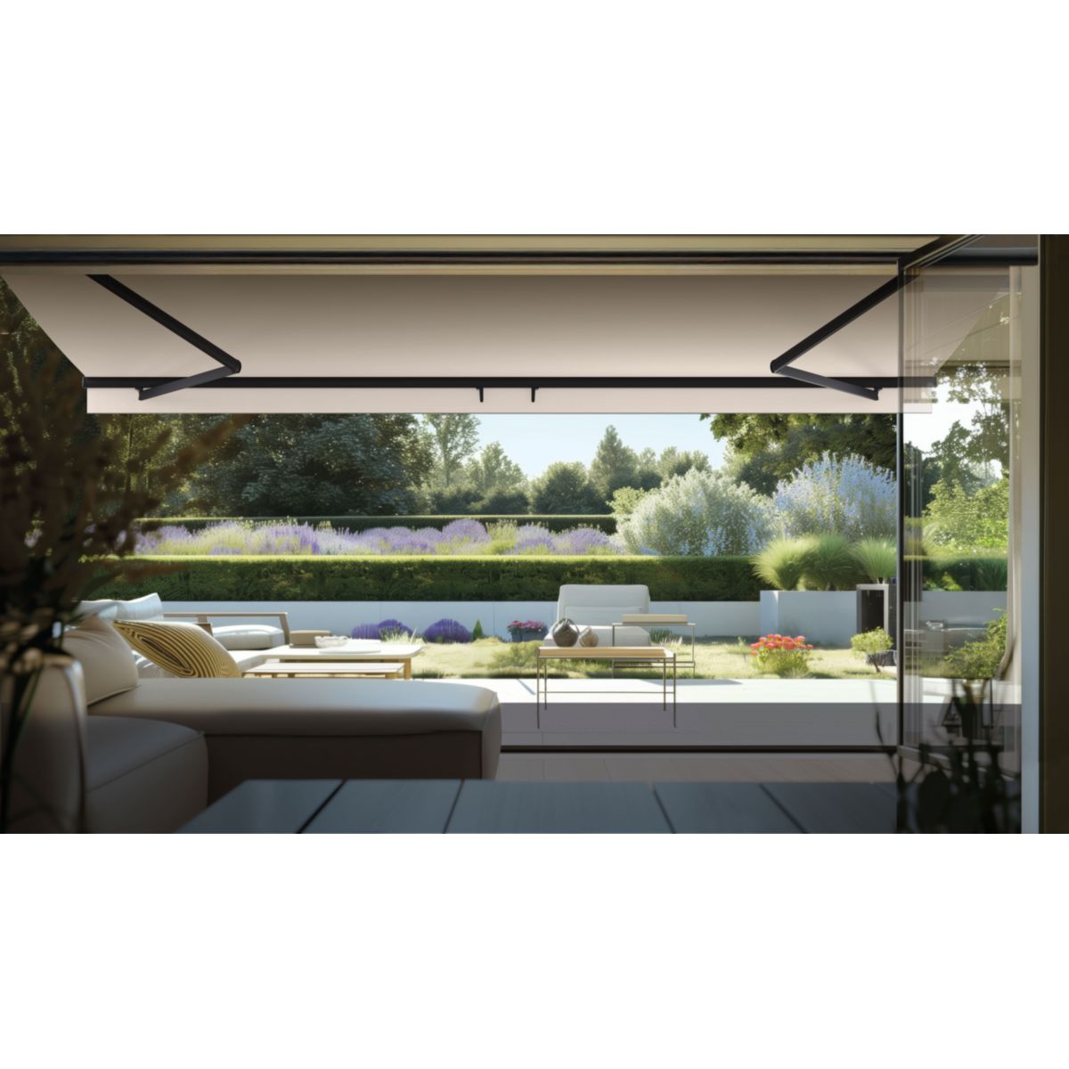 Durabil Halbkassettenmarkise Mistral anthrazit 300x200 cm, Design Ocean Rocks Bild 7