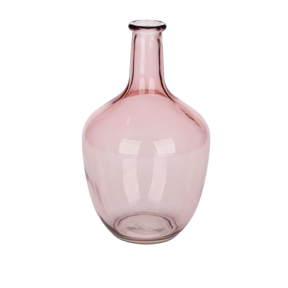Kunstgewerbe Gehlmann Glasvase rosa Durchmesser 14 x 20,5 cm