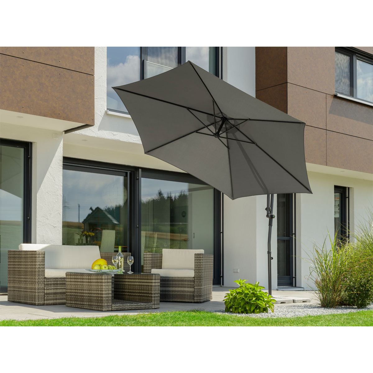 Schneider Schirme Sonnenschirm Genua Durchmesser 300 cm anthrazit Bild 5