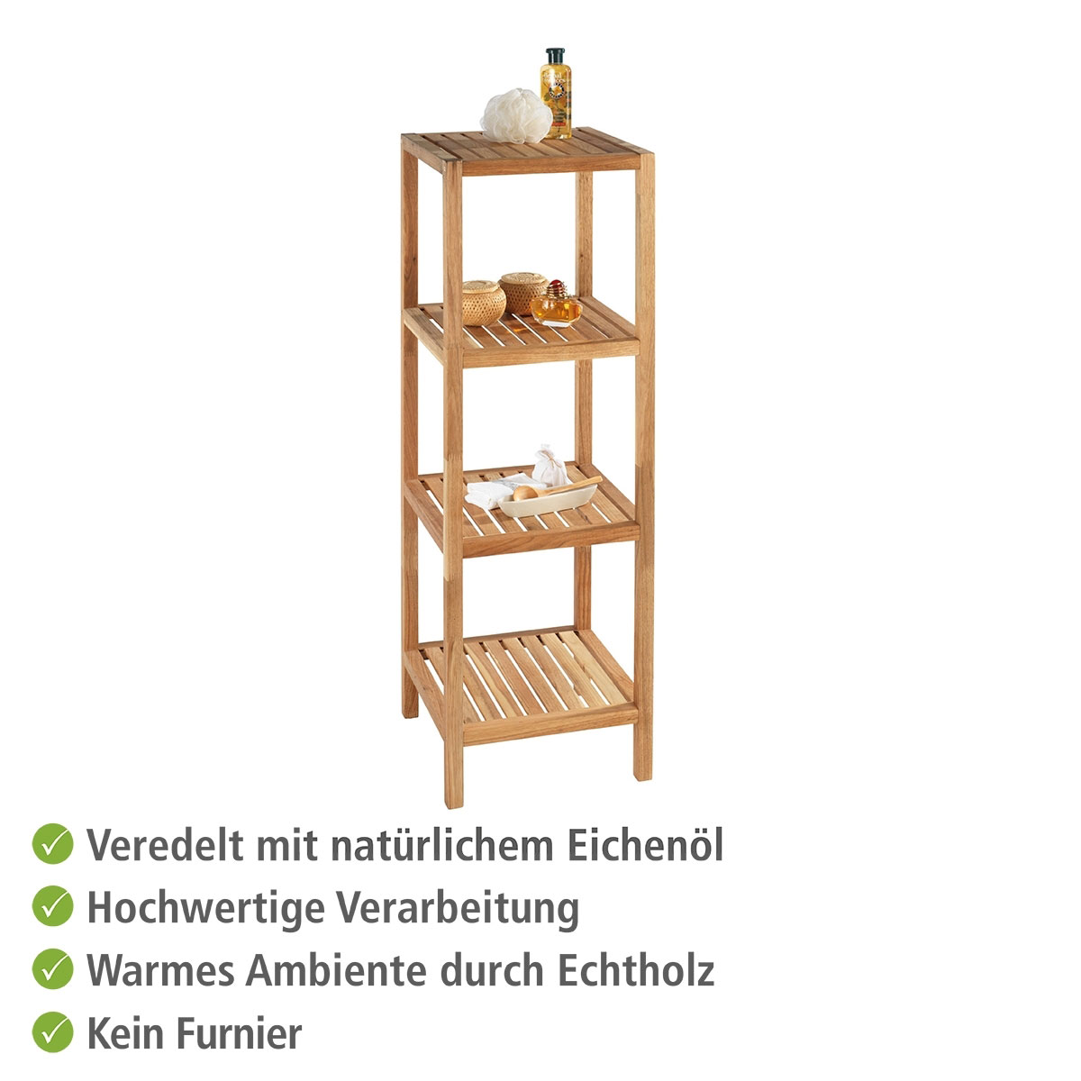 Wenko  Regal Norway mit 4 Böden Walnussholz massives Walnussholz Bild 3