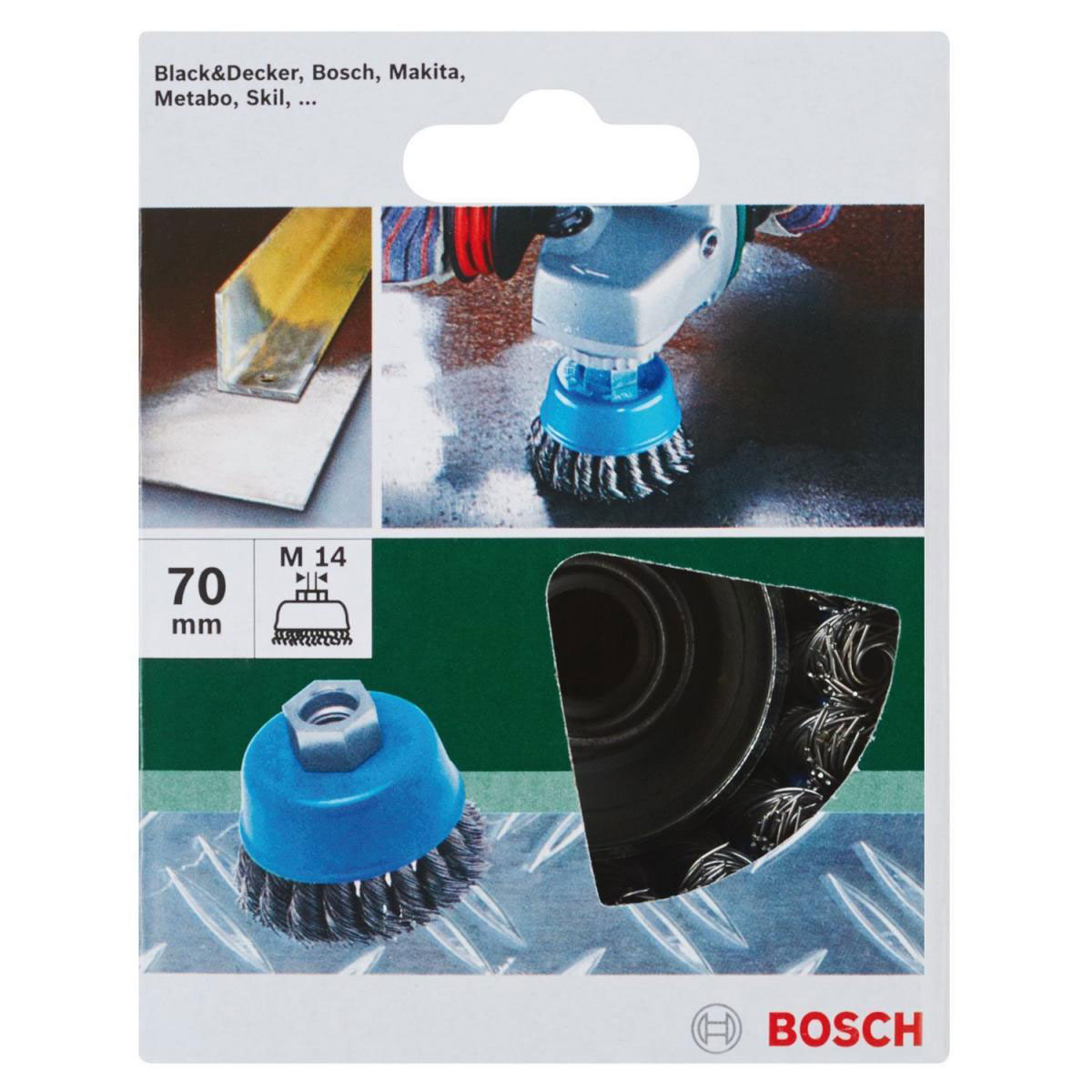 Bosch  DIY Topfbürste gezopfter Draht Durchmesser 75 mm M14 Bild 4