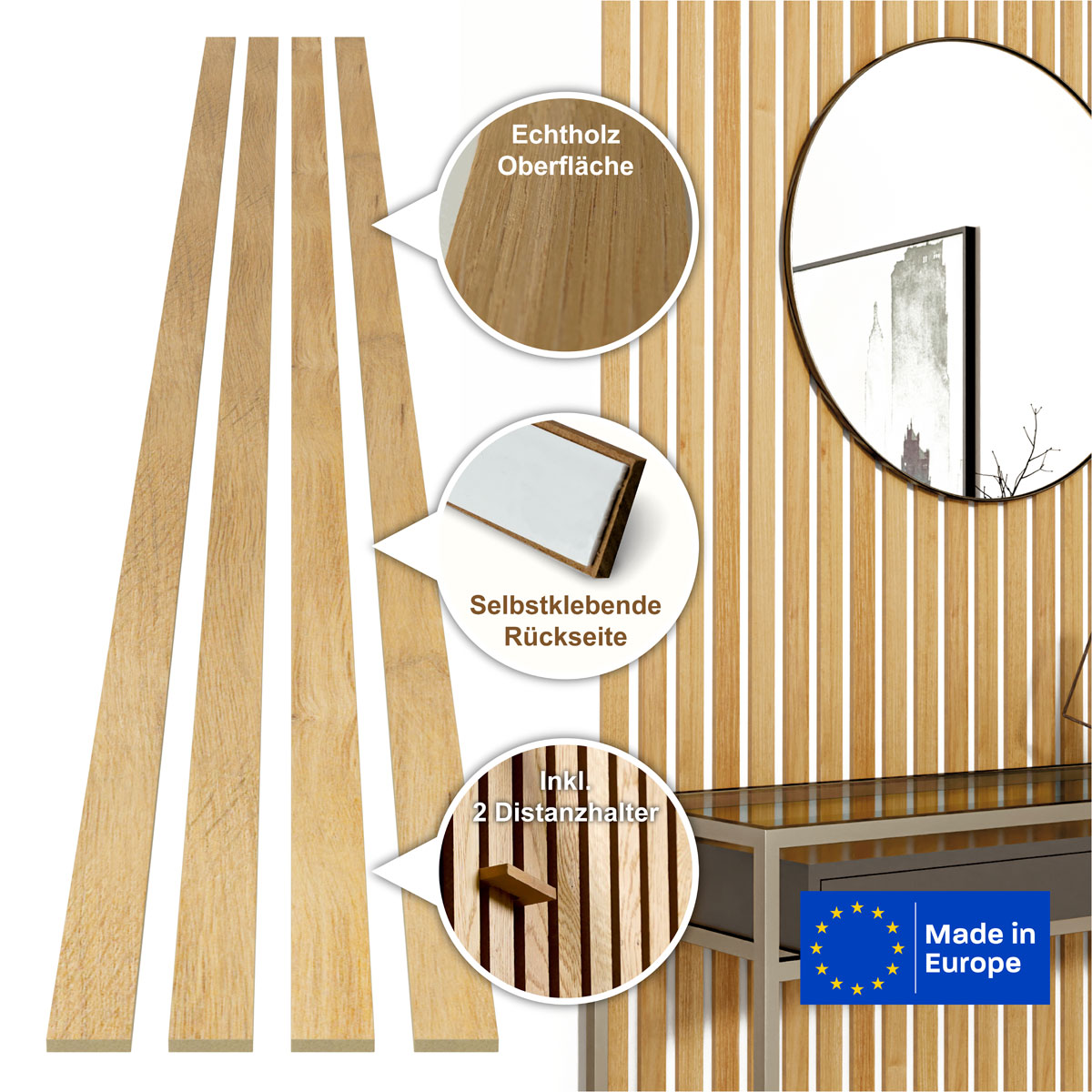 Specht Classic Stix, Eiche hellbraun, 250x3,45 cm Bild 8