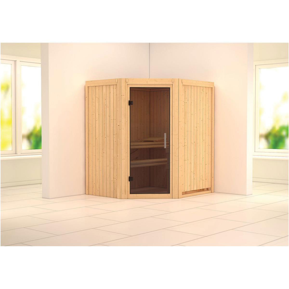 Karibu Taurin Eckeinstieg ohne Zubehör ohne Kranz Graphittür Bild 1