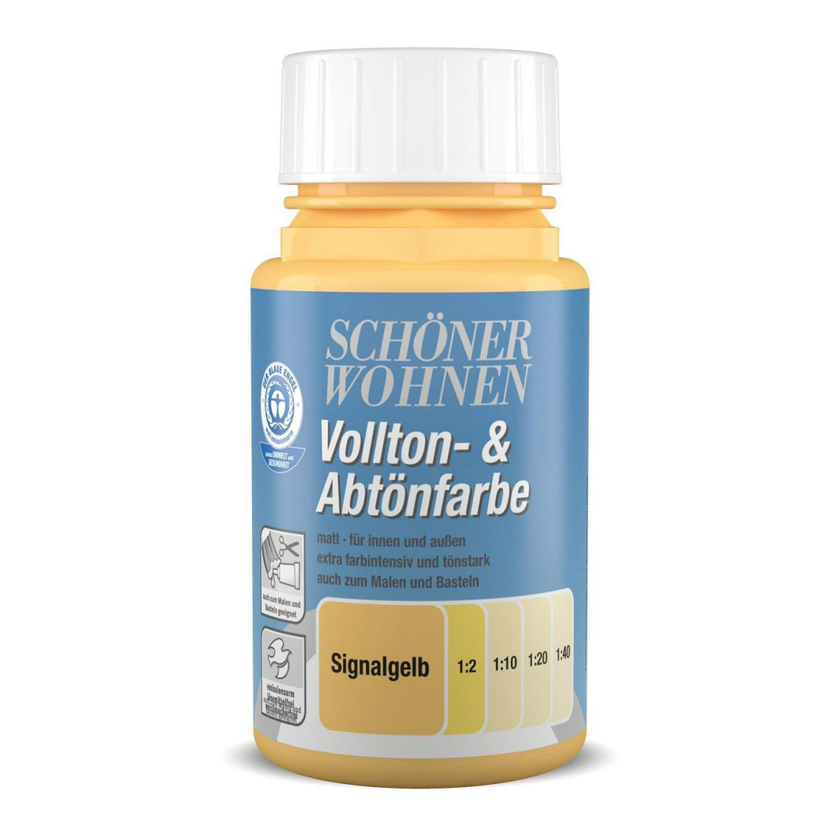 Schöner Wohnen Farbe Voll- und Abtönfarbe Signalgelb 0,125 L