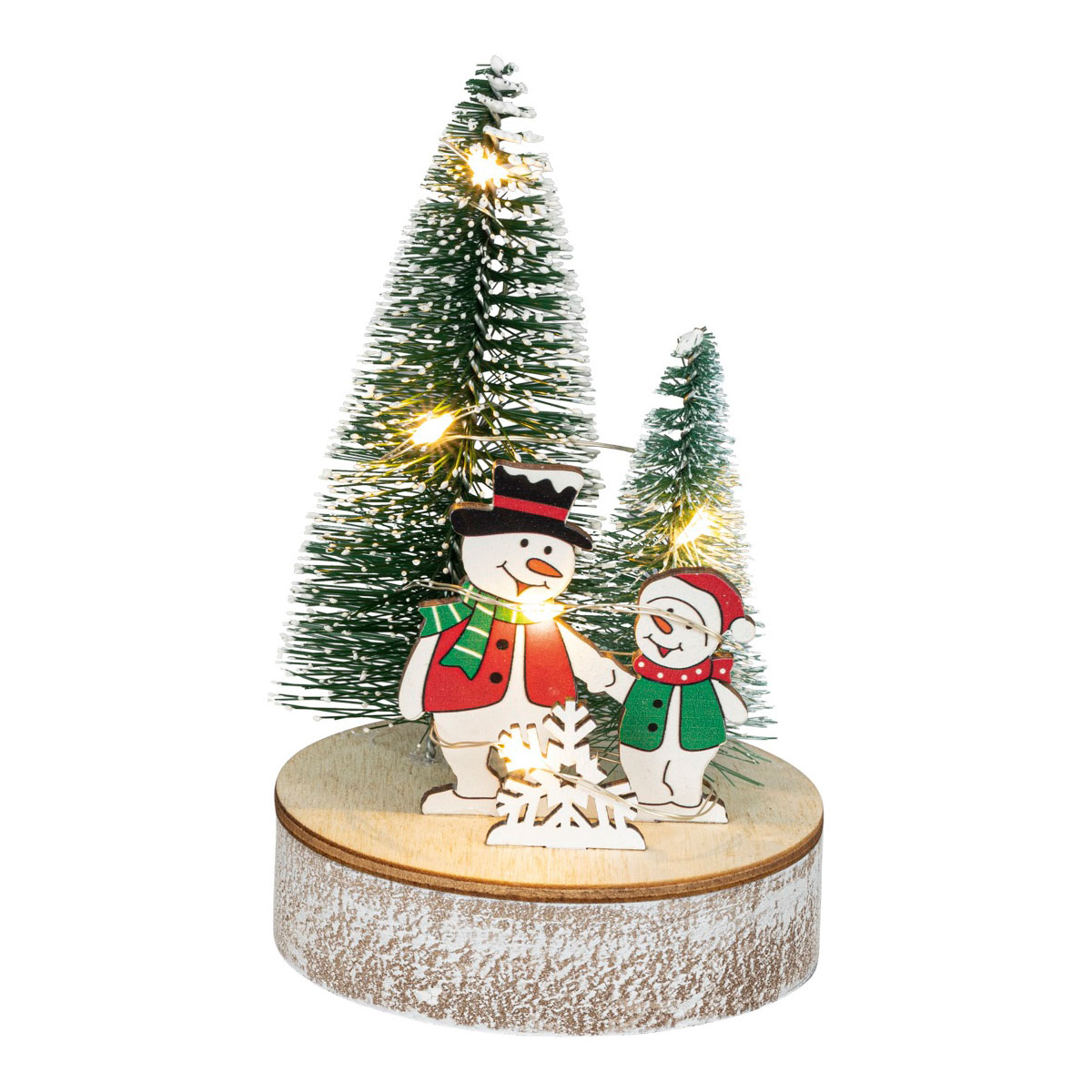 Tischdekoration Schneemann mit Kind