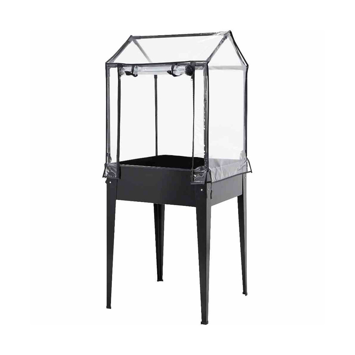 Siena Garden Hochbeet mit Gewächshaus 60 x 60 x 130 cm anthrazit
