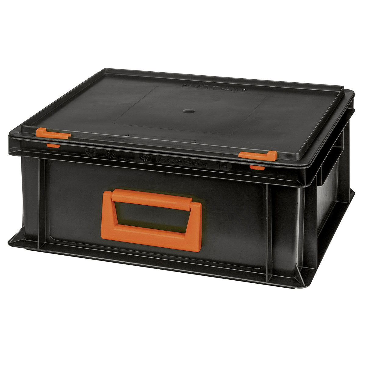 Tood Systemkoffer Newbox PC 14 stapelbar 40 x 30 x 18,3 cm schwarz-orange