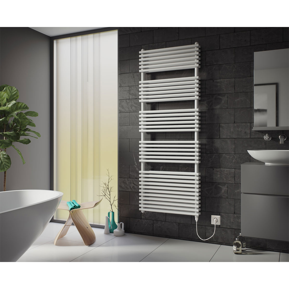 Ximax  Elektrischer Handtuchwärmer Tec Duplex 1838 x 600 mm 600 Watt Typ 1 Weiß