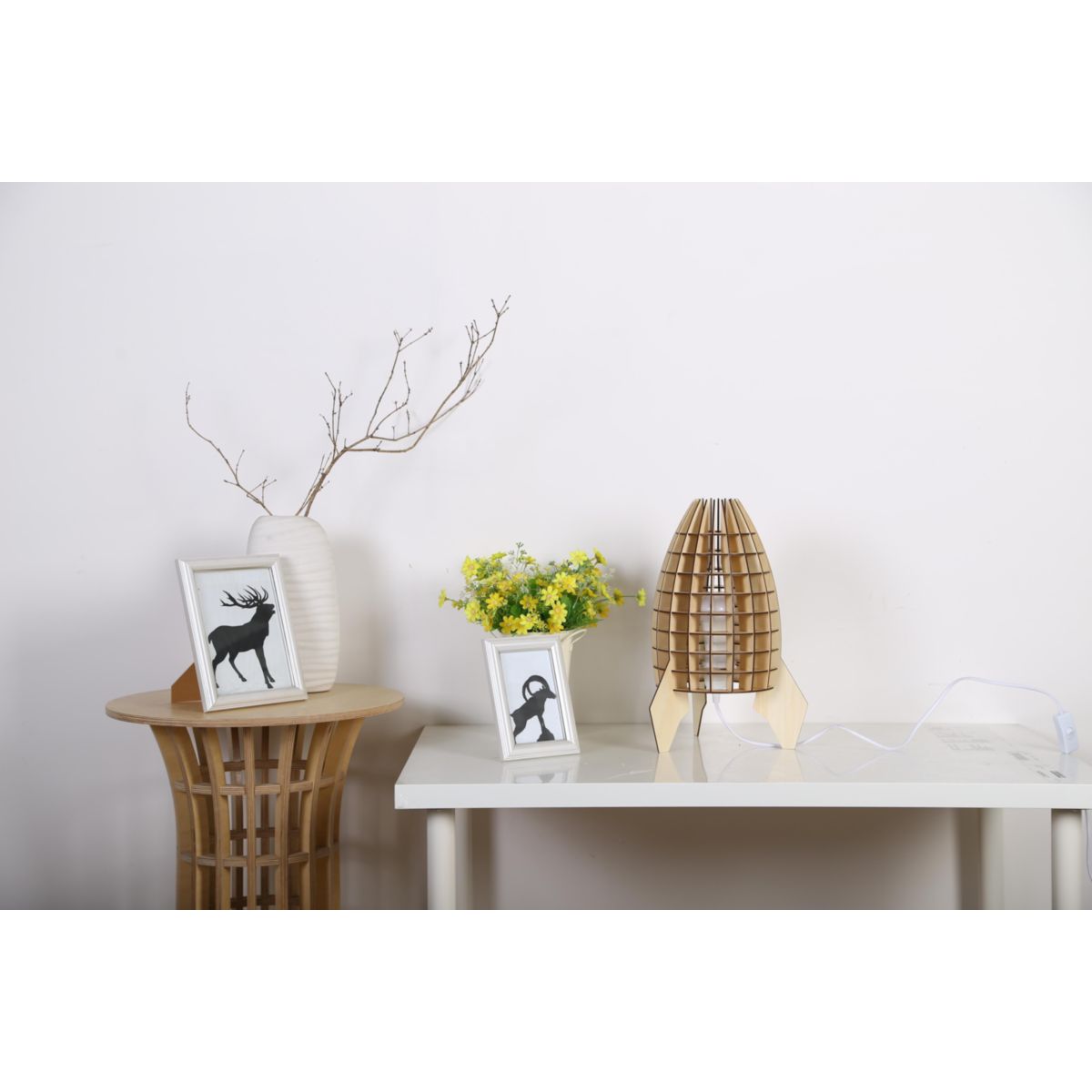 Tischlampe Aviator Holz Bild 2