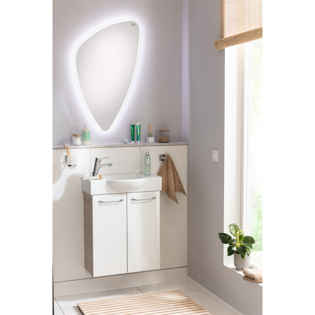 Fackelmann  Gäste-WC Waschtischunterschrank SBC 520 x 600 x 243 mm Alaska-Esche/Weiß Bild 4