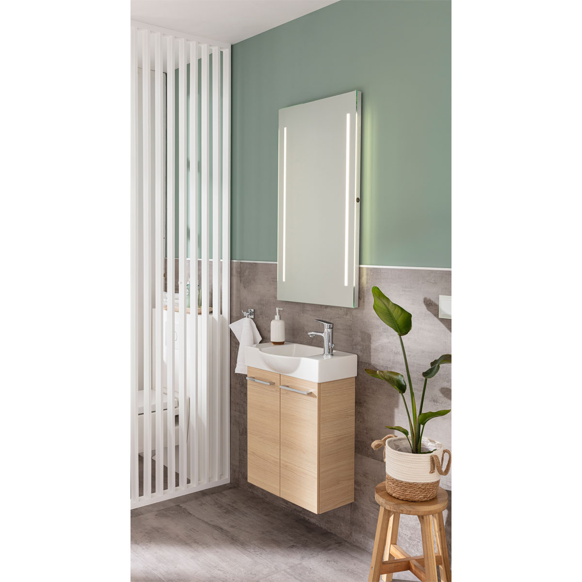 Fackelmann  Gäste-WC Waschtischunterschrank SBC 520 x 600 x 243 mm Sandeiche Bild 6