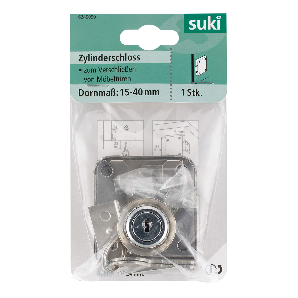 Suki Zylinderschloss verschiedenschließend 22 mm