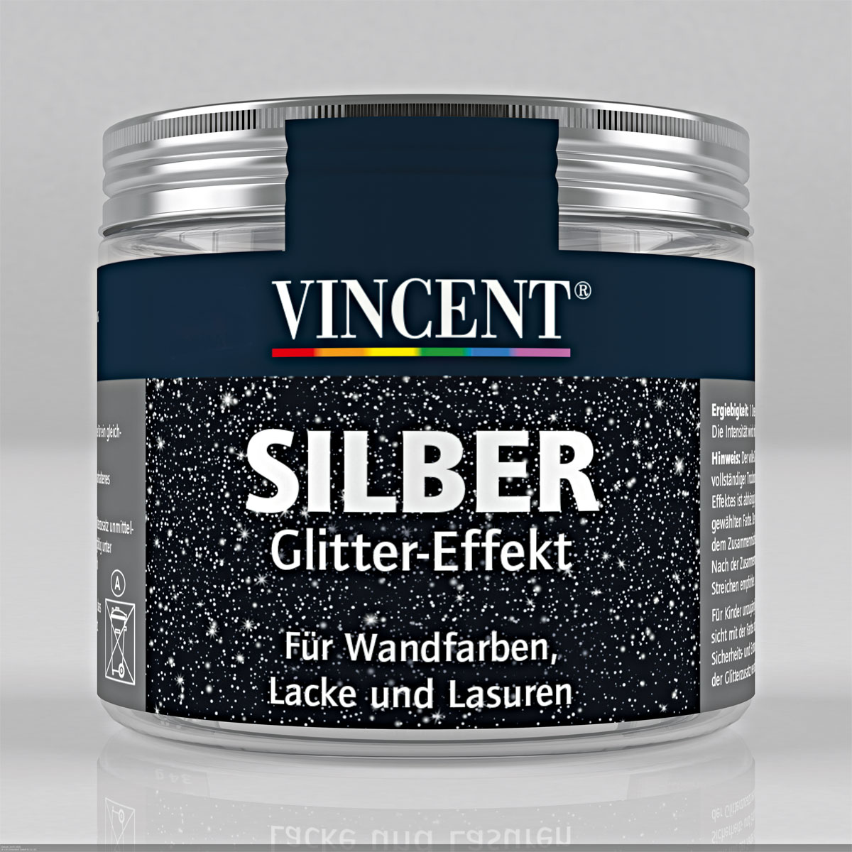 Vincent Glitter-Zusatz für Wandfarben silber 34 g Bild 1