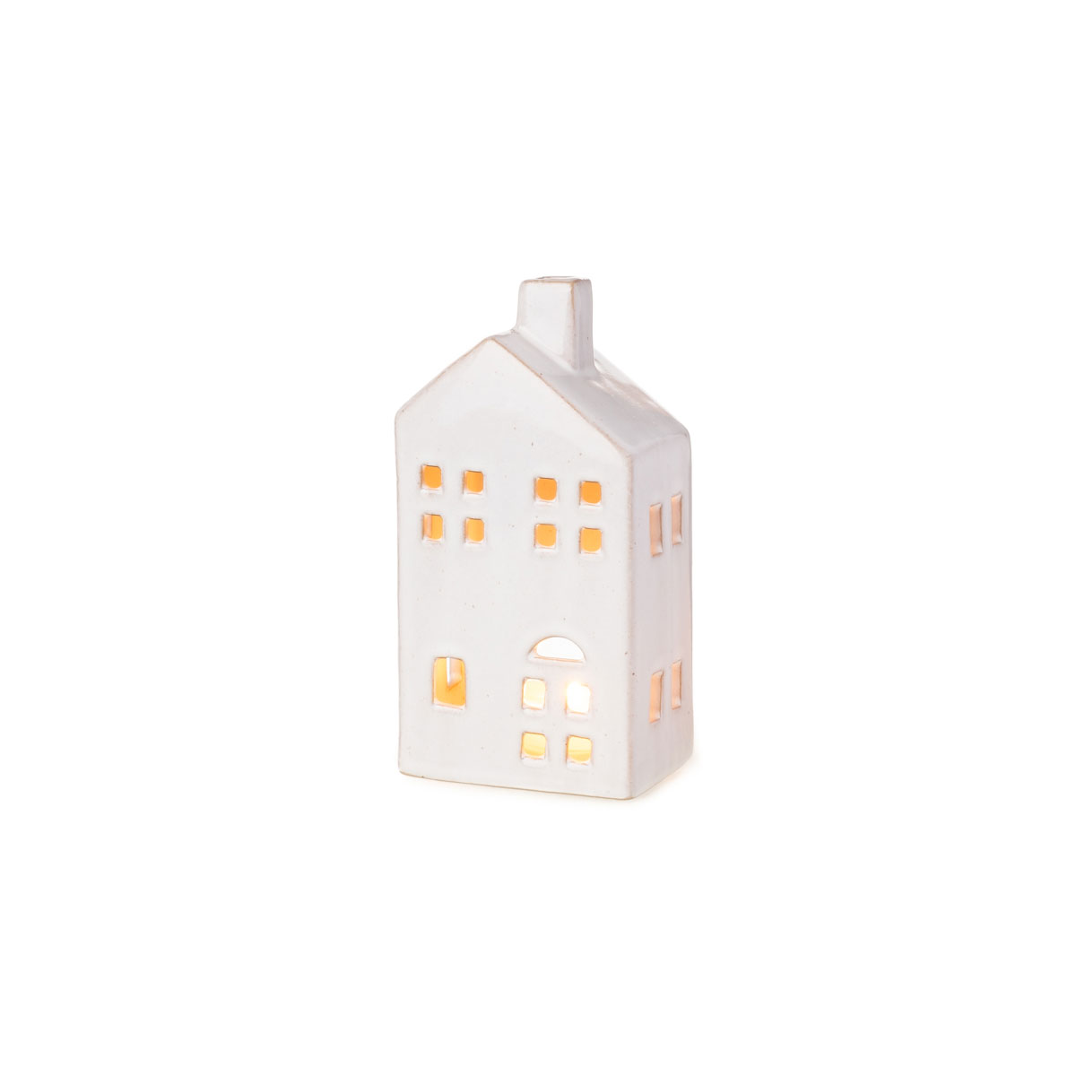 Windlicht Haus creme/beige glänzend Steinzeug LxBxH 9 x 6,5 x 17,5 cm Bild 1
