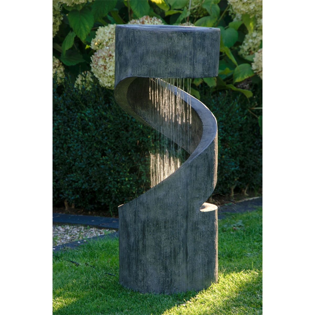 dobar Design-Gartenbrunnen mit LEDs Durchmesser 31,5 x 79,5 cm grau Bild 7