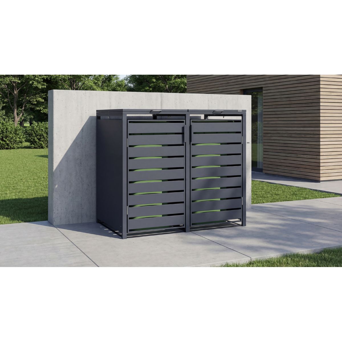 Weka Metall-Mülltonnenbox Gary 2er