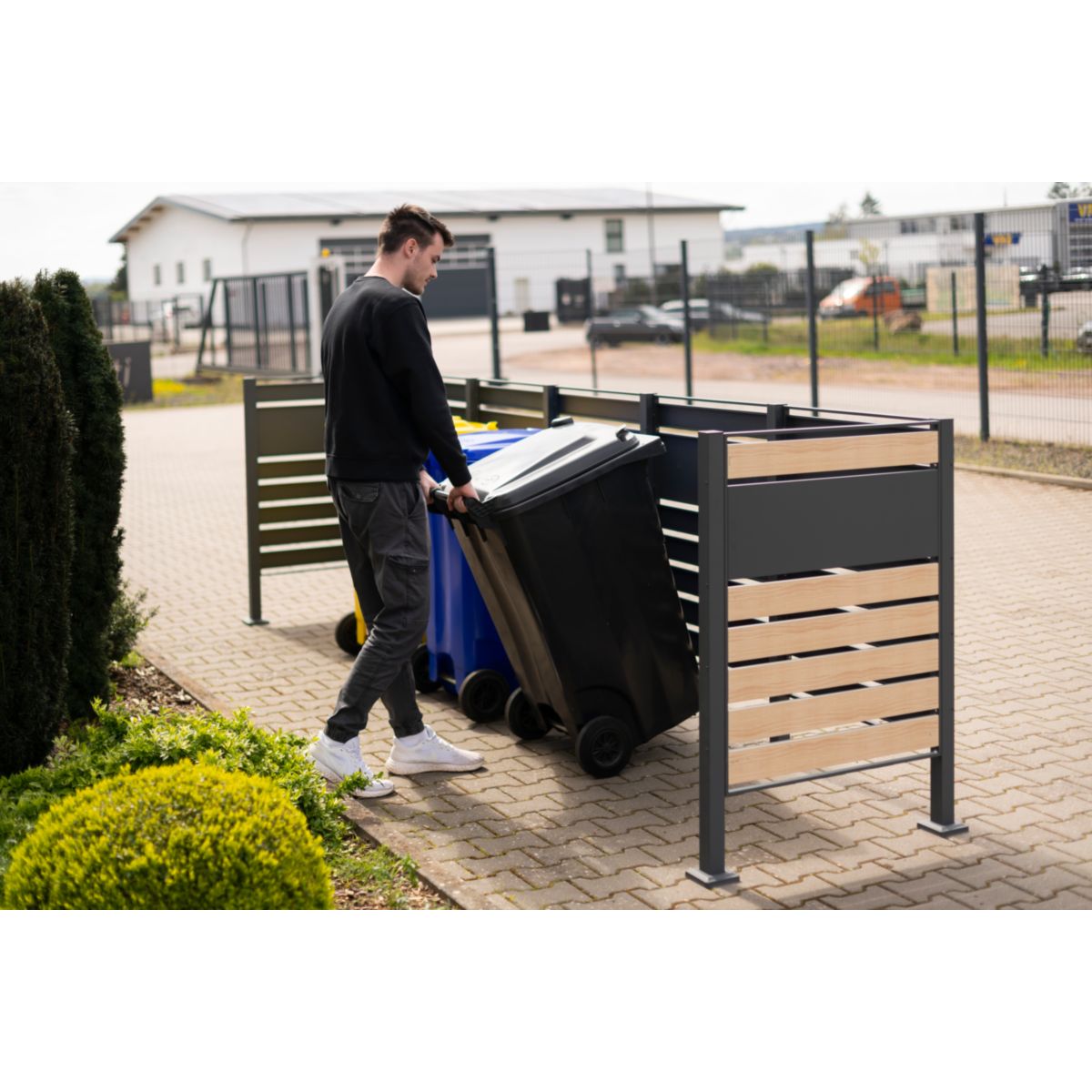 Westmann Mülltonnenverkleidung Planum 5x 240 L 1er Box 90x410x120 cm Bild 5