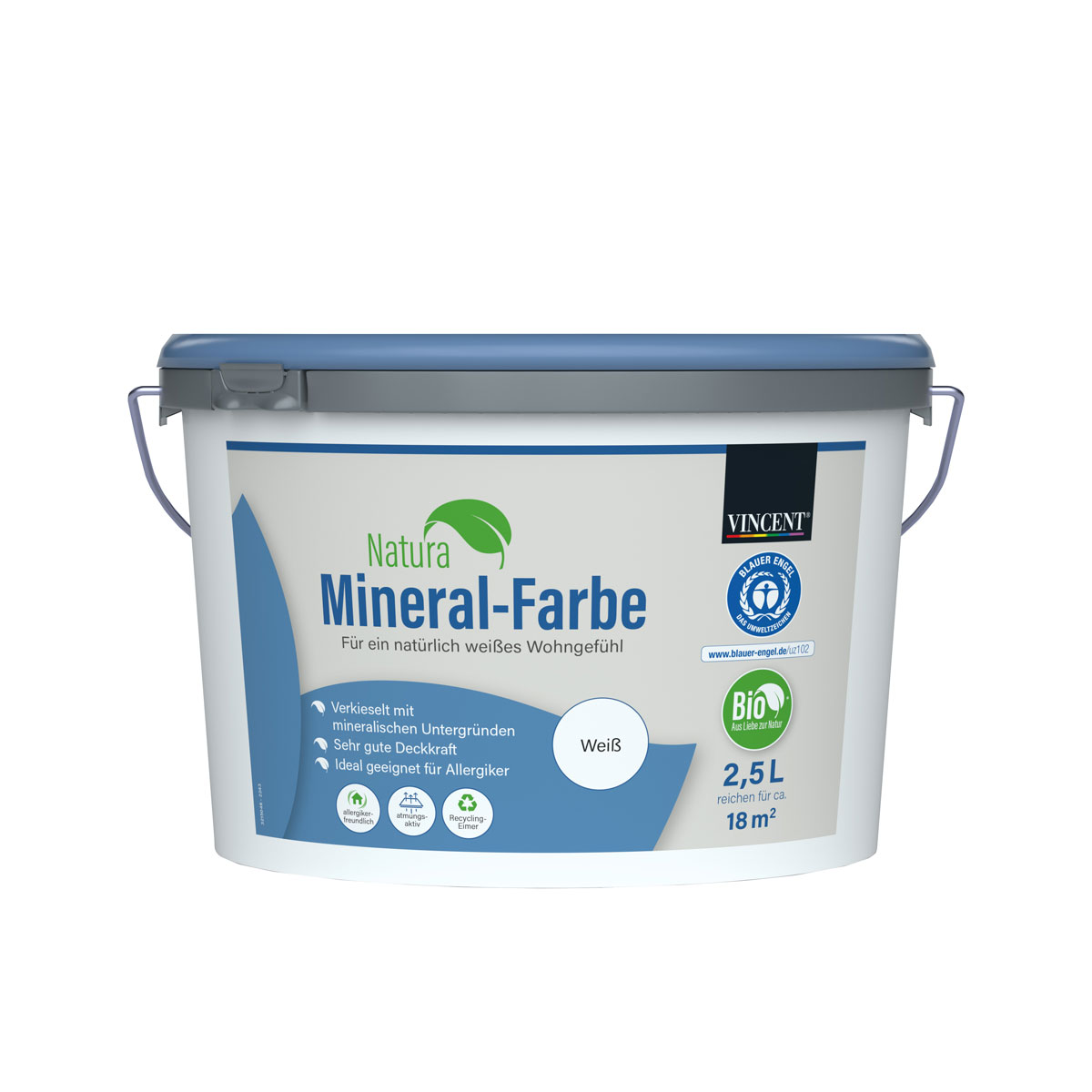 Vincent Wandfarbe Natura Mineral-Farbe 25 l
