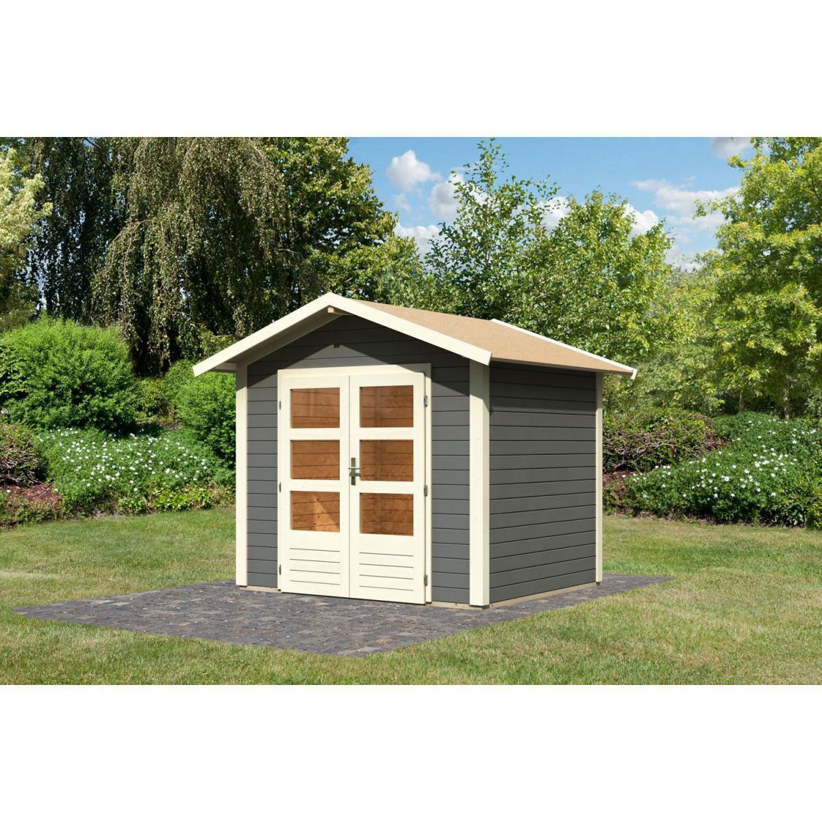 Karibu Gartenhaus Talkau 3 terragrau Bild 1