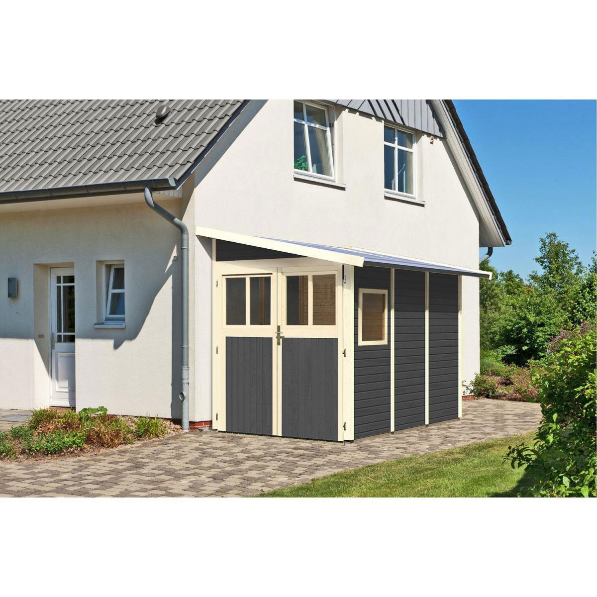 Karibu Gartenhaus Wandlitz 181 x 268 x 230 cm grau