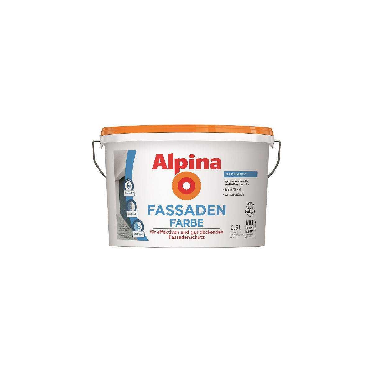 Alpina Fassadenfarbe Weiß Matt 2,5 L Bild 1