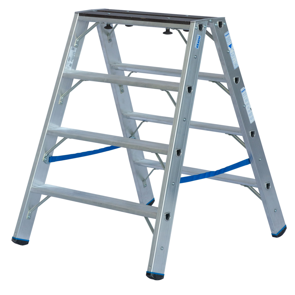 Krause STABILO STUFEN-DOPPELLEITER MIT HOLZAUFLAGE 2 x 4 STUFEN Bild 3