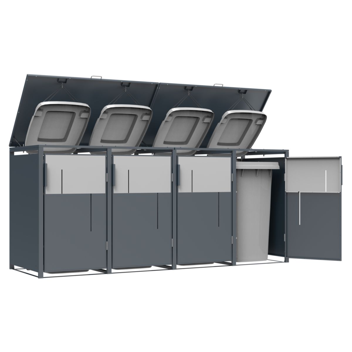 Westmann Mülltonnenbox Tonus 4 4 x 240L Anthrazit|80x265x116 cm Bild 4