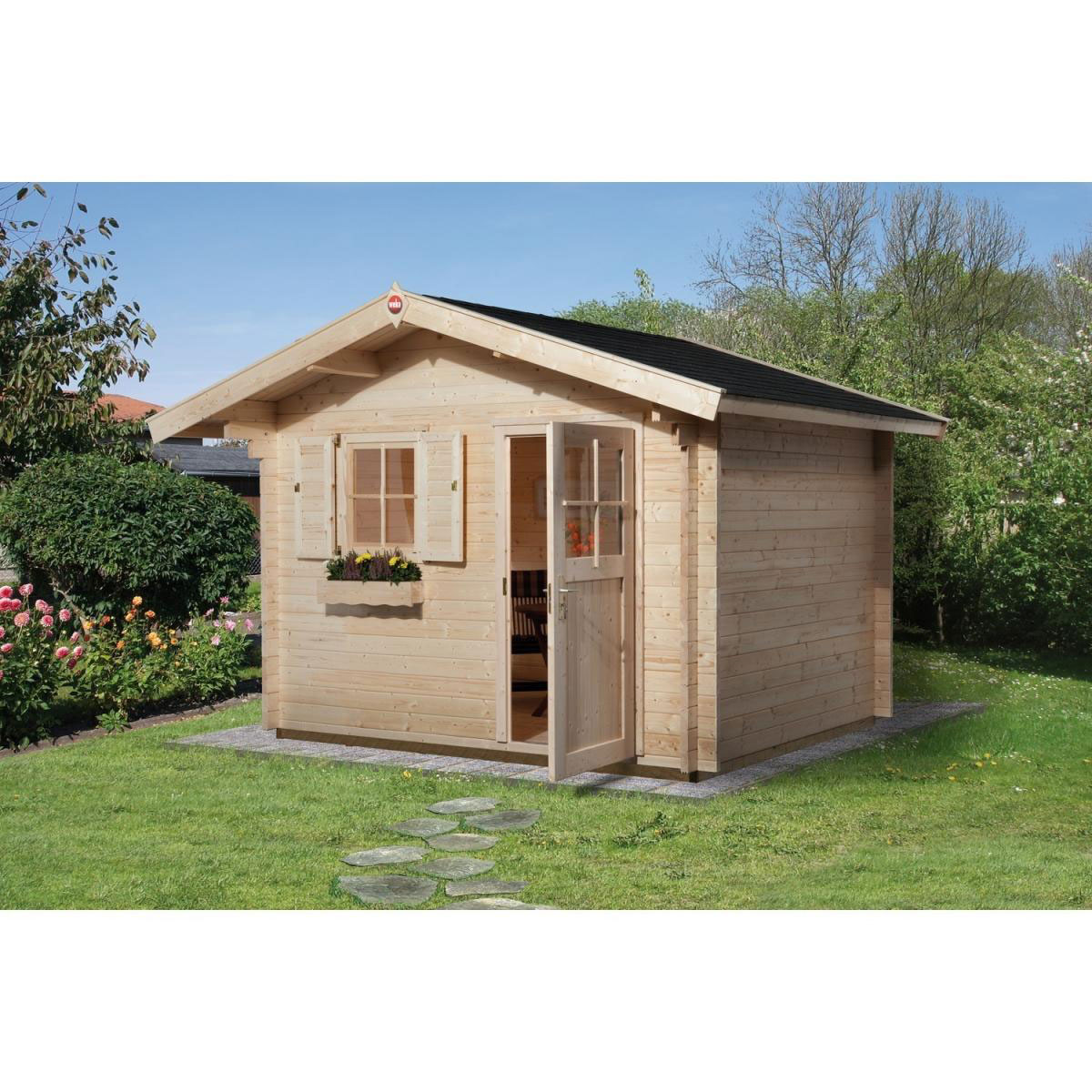 Weka Gartenhaus Premium 45 mm 380 x 370 x 262 cm Bild 1