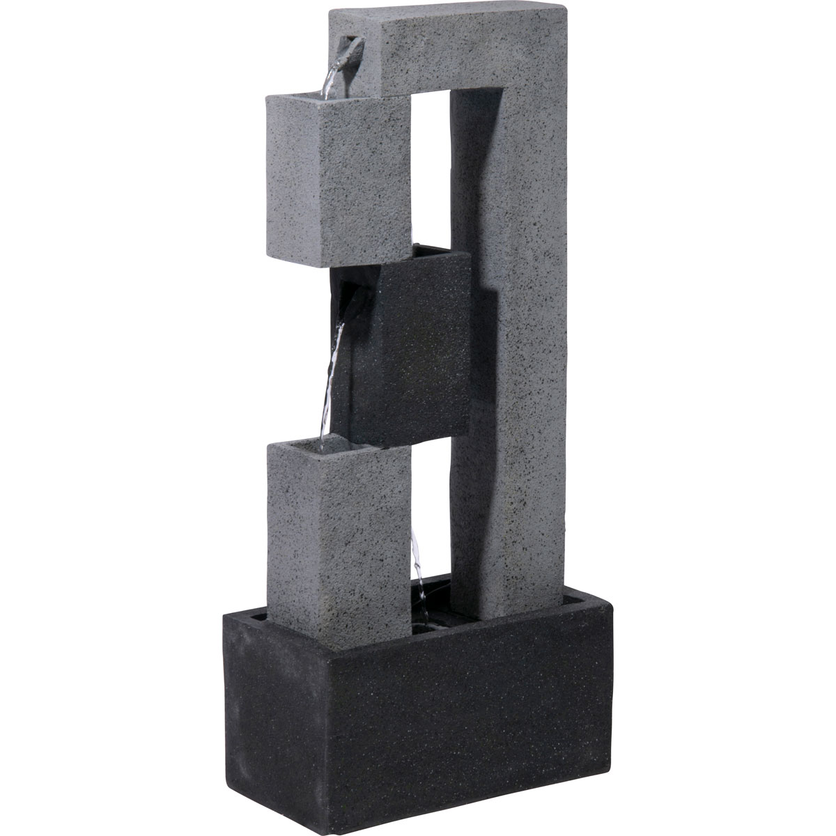 dobar XL Design-Gartenbrunnen mit LEDs 21,5 x 90,5 x 40,5 cm grau Bild 5