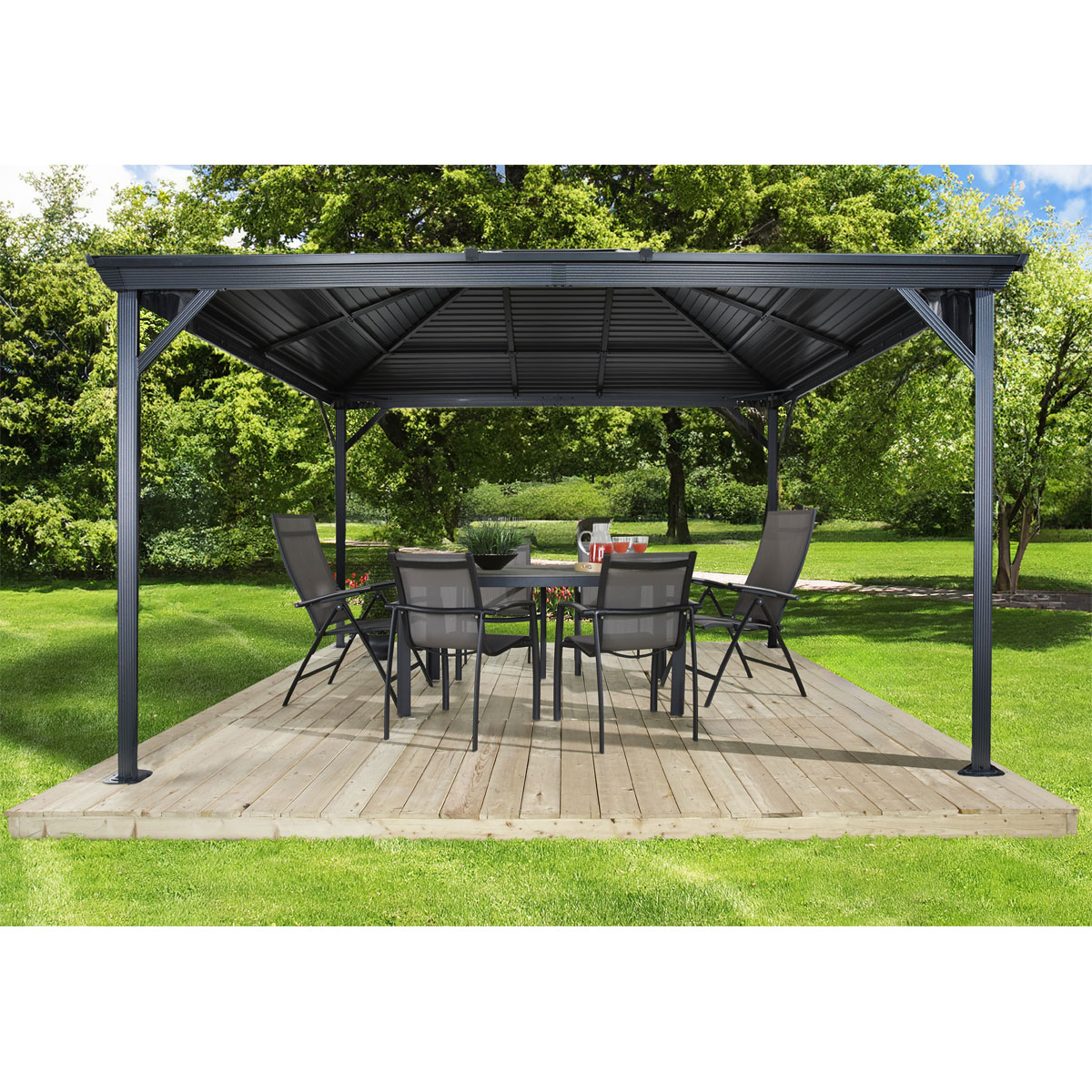Sojag Pavillon Ventura 1014 295,5x423x261cm Basaltgrau Bild 4