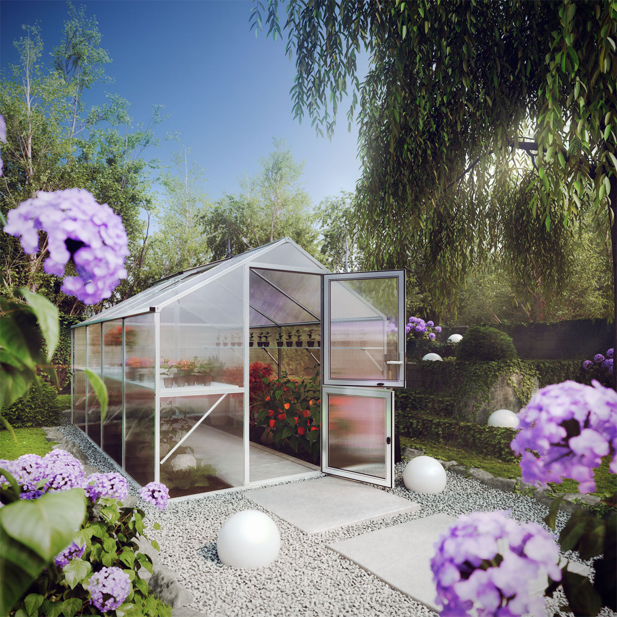 KGT Gewächshaus Rose IV 10m² silber Bild 2