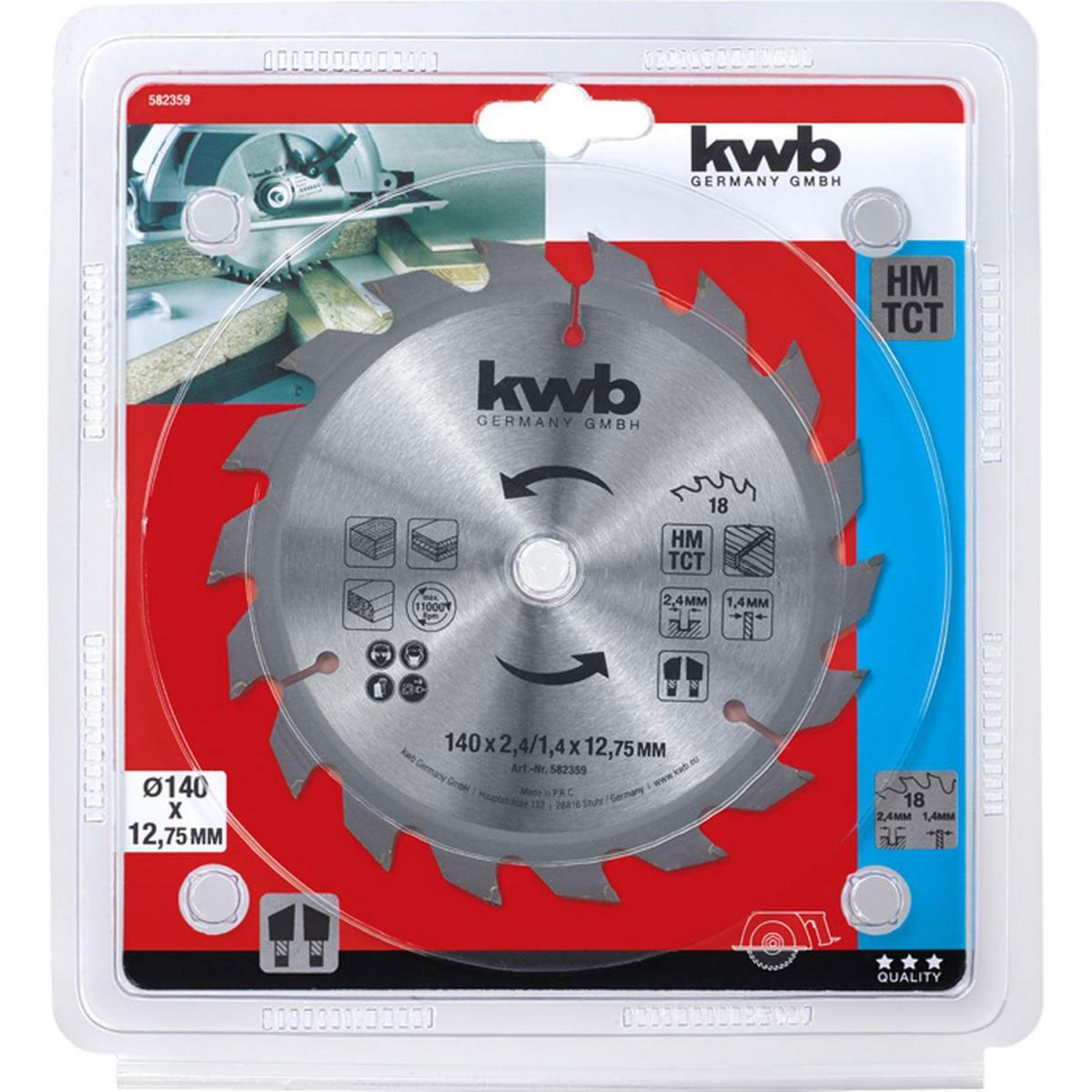 kwb  Spanplattensägeblatt für Handkreissäge Durchmesser 140x2,4 mm Bild 2