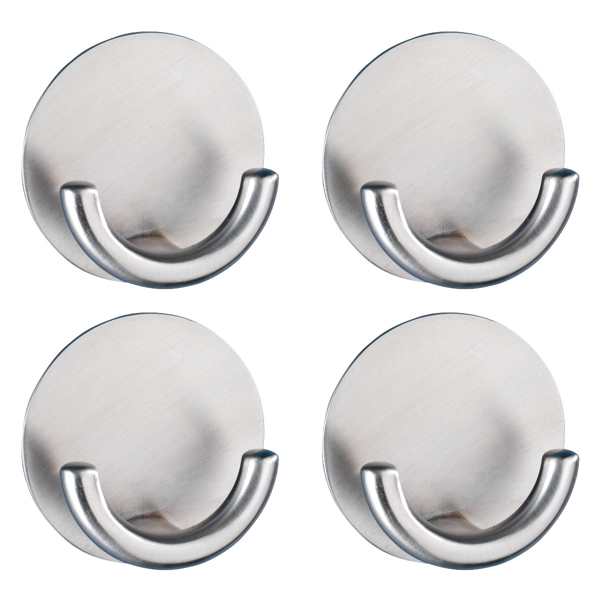 Wenko  Wandhaken Rondo matt 4er Set Edelstahl selbstklebend rostfrei Bild 1