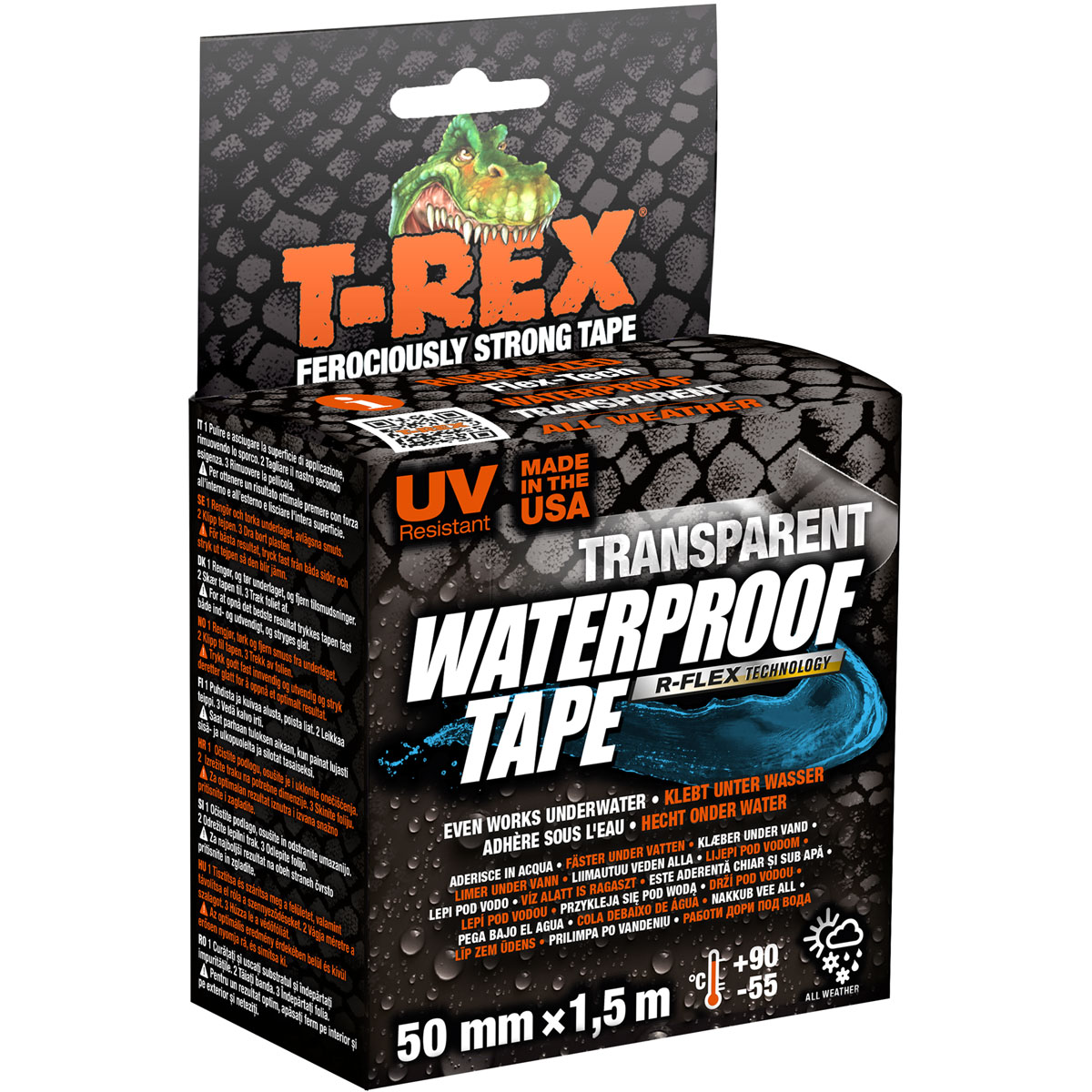 T-REX Klebeband Waterproof 50 mm x 1,5 m transparent