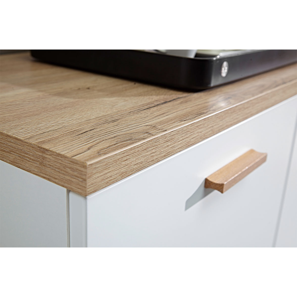 Sideboard Helsinki skandinavisches Design 196 x 85 x 40 cm weiß/Sanremo-Eiche-Nachbildung Bild 2