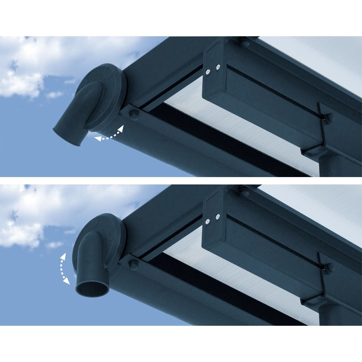 Palram Canopia Sierra Alu Terrassenüberdachung Polycarbonat 3x6 m grau Bild 4