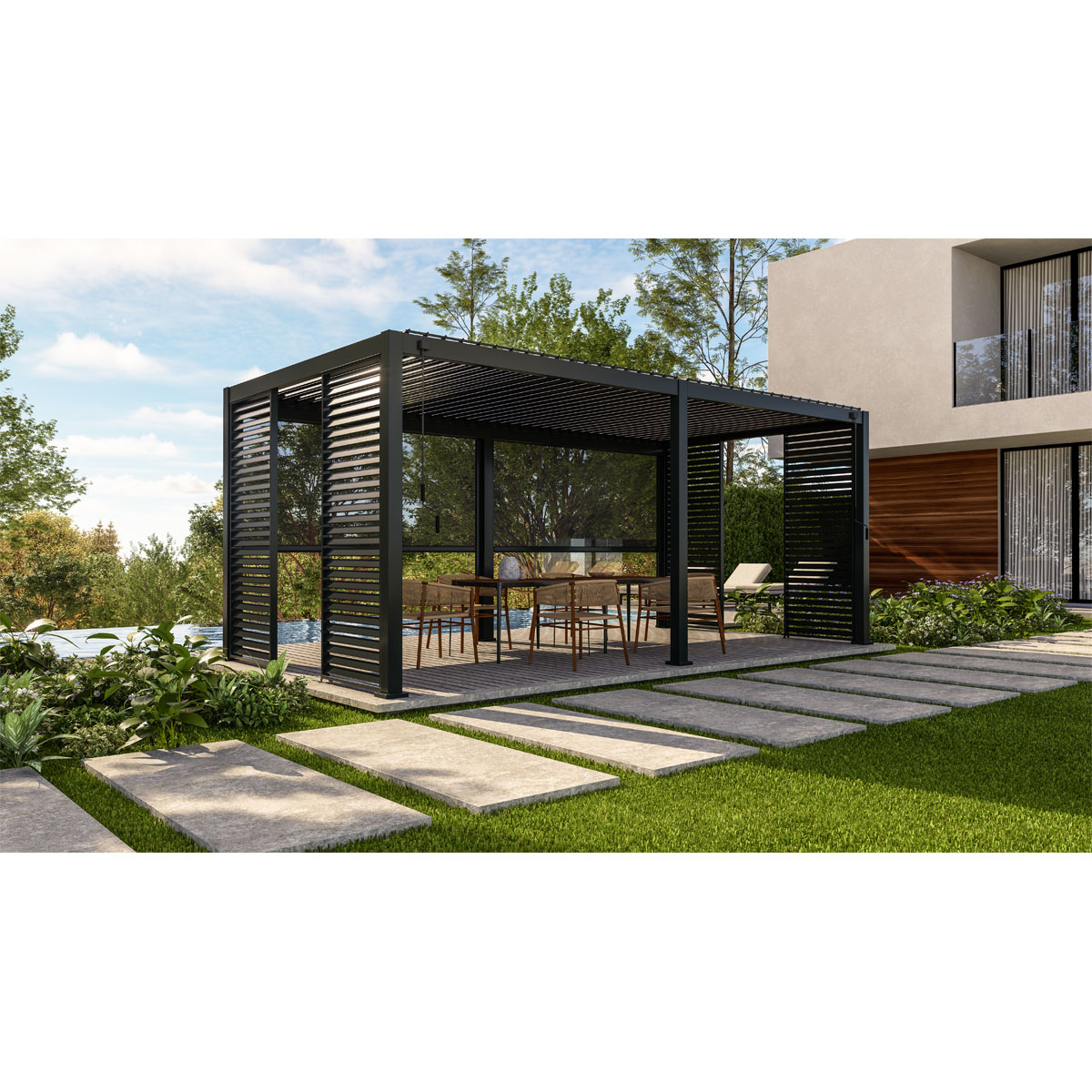 Pergola 111 Deluxe anthrazit 300 x 250 x 600 cm Bild 4