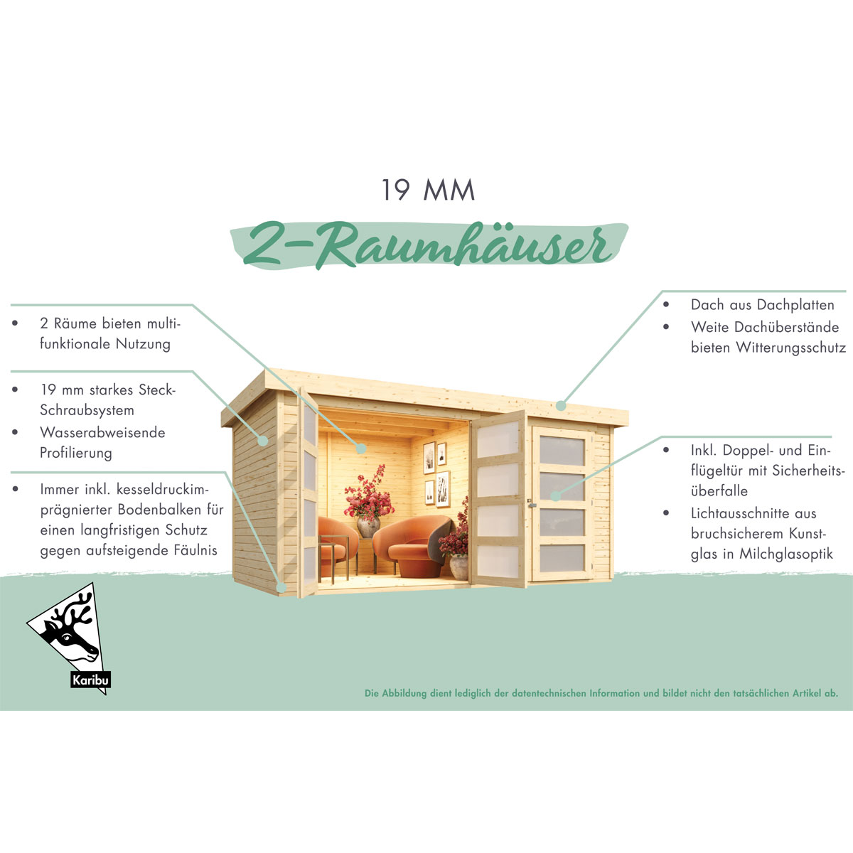 Karibu Gartenhaus Muehlentrup 3 naturbelassen Bild 3