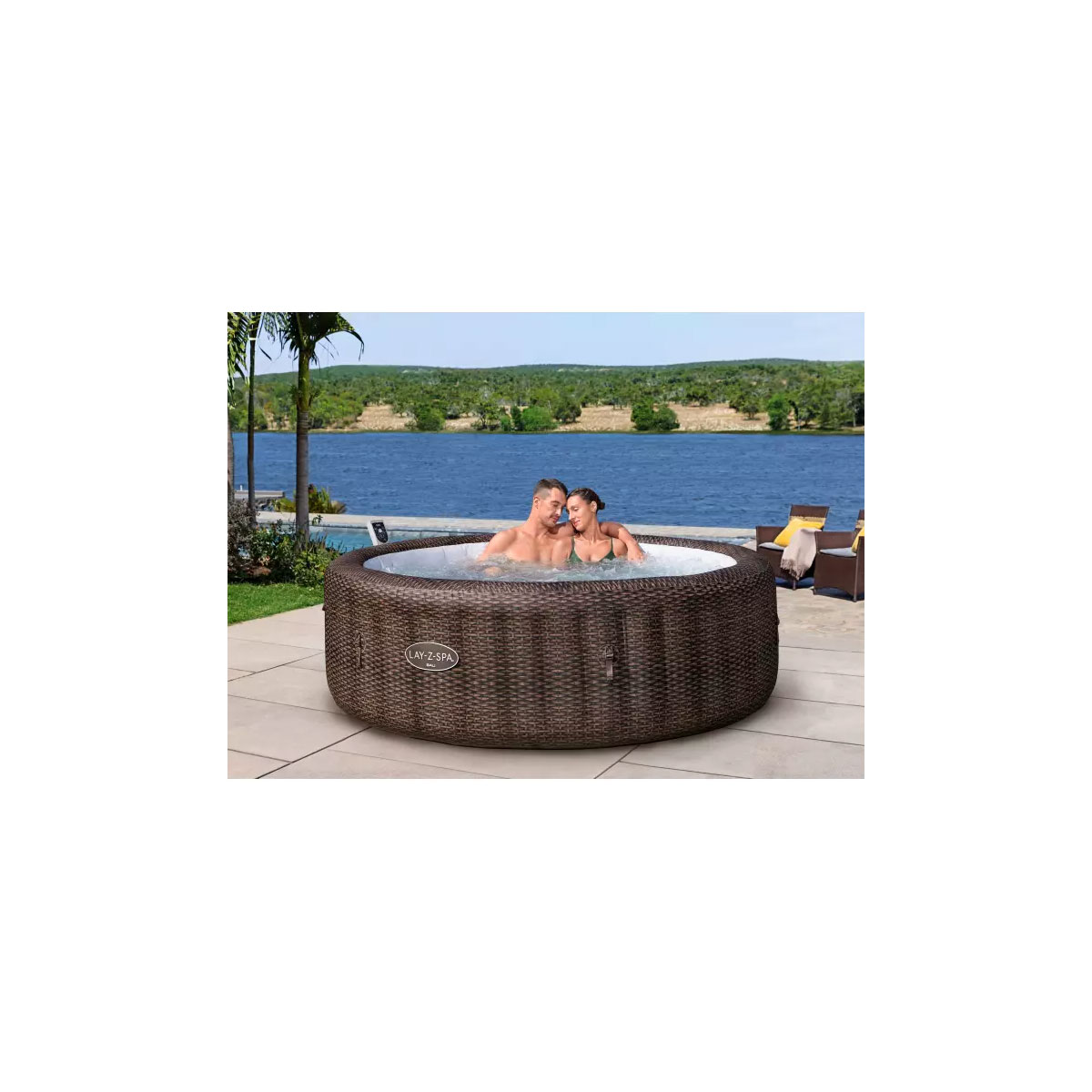 Bestway LAY-Z-SPA® Energiespar-Whirlpool Bali AirJet™ mit App-Steuerung, Ø 216 x 71 cm, Rattan-Optik Bild 8