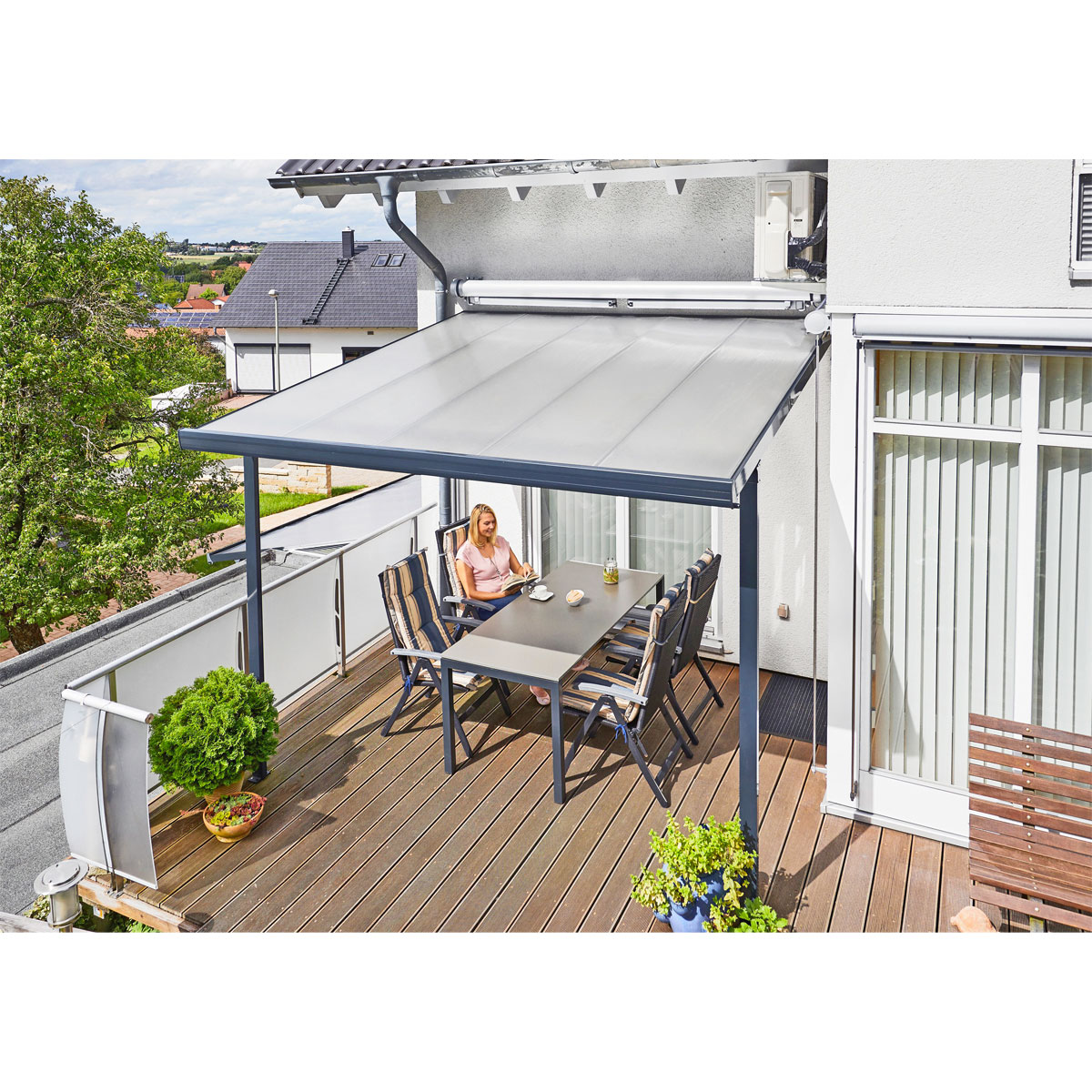 gutta Terrassenüberdachung Standard anthrazit 3,06 x 3,06 m Bild 3