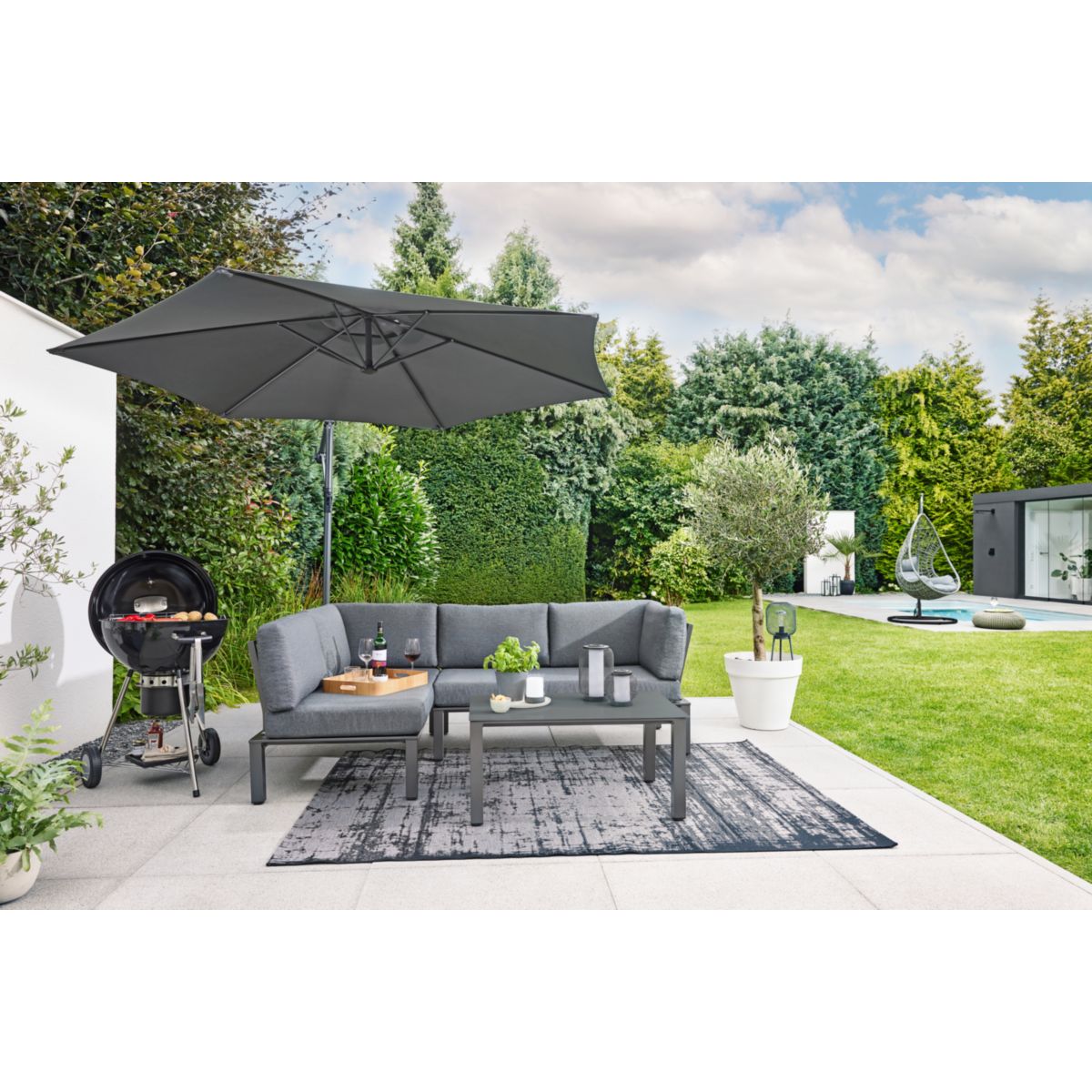 Haveson Ampelschirm Salerno 300 cm anthrazit Bild 3