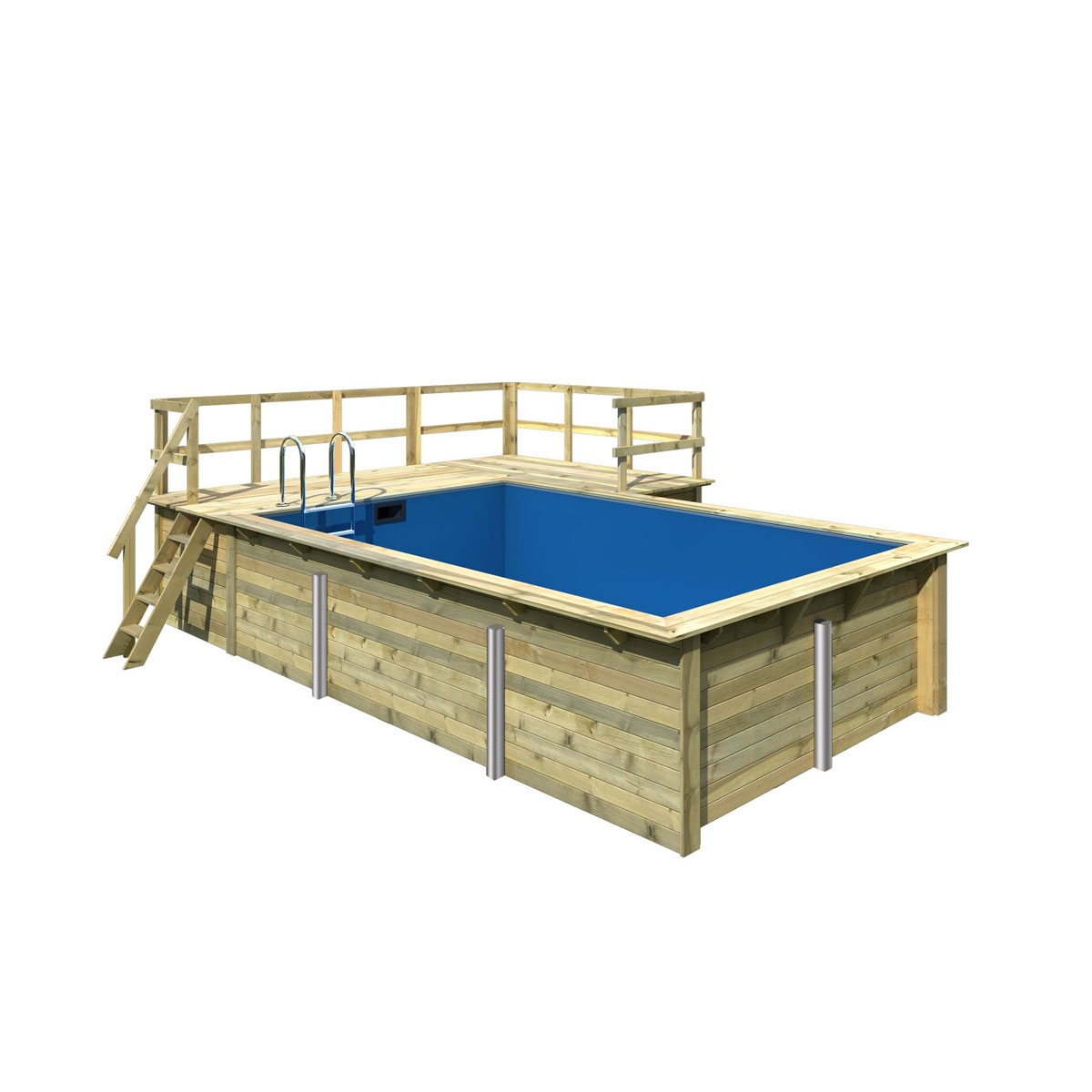 Karibu Pool Größe 3 44 mm inkl 2 Terrassen Bild 3