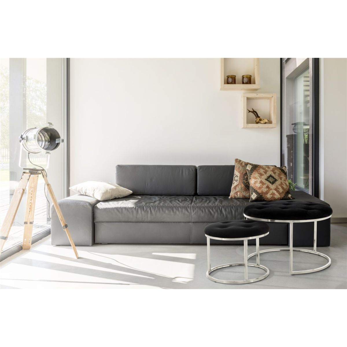 Hocker Becky 825 2er-Set schwarz silber Bild 4