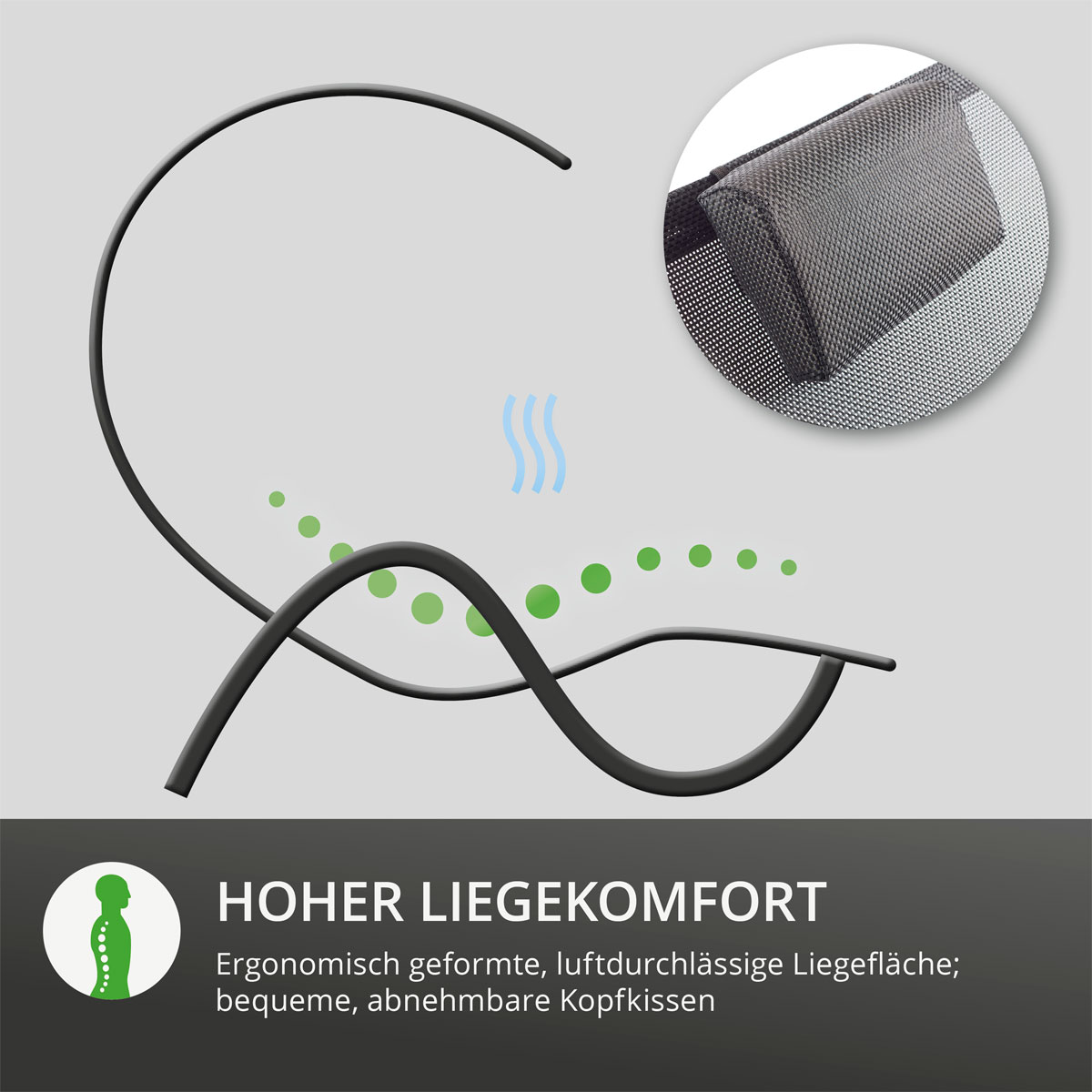 Leco Doppel Liege Gartenliege modern 195 x 140 x 162 cm Bild 3